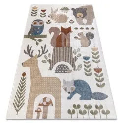 Tappeto BONO 8425 Animali della foresta crema / marrone