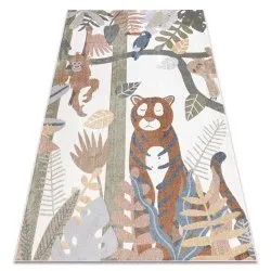 Tappeto BONO 8426 Giungla, animali selvatici crema / oro scuro