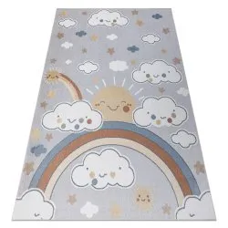 Tappeto BONO 8437 Nuvole, cielo, grigio chiaro / crema