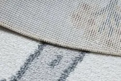 Tappeto BONO 8283 cerchio Strada, animali crema / grigio chiaro