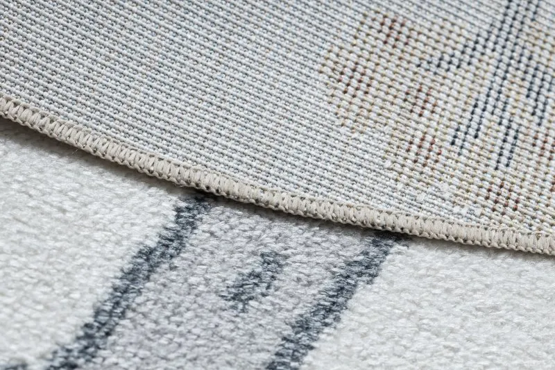 Tappeto BONO 8283 cerchio Strada, animali crema / grigio chiaro