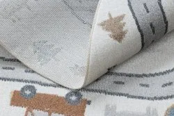 Tappeto BONO 8283 cerchio Strada, animali crema / grigio chiaro