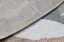 Tappeto BONO 8426 cerchio Giungla, animali selvatici crema / oro scuro