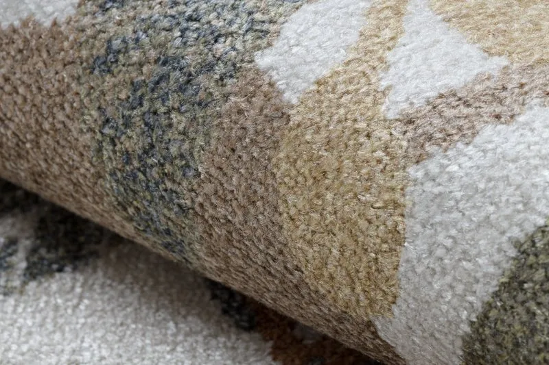 Tappeto BONO 8426 cerchio Giungla, animali selvatici crema / oro scuro