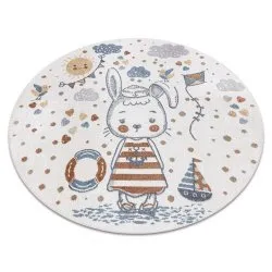 Tappeto BONO 8441 cerchio Coniglietto marinaio crema / blu