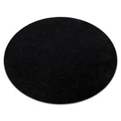 Tappeto BUENOS cerchio 6649 shaggy tinta unita, monocolore nero