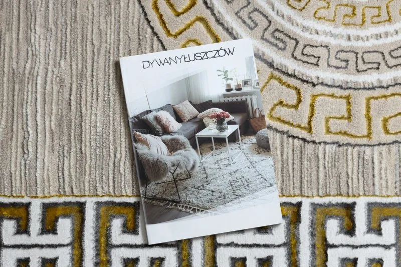 Dywan BLISS Z205AZ127 krem / złoty - Ramka, grecki, nowoczesny, strukturalny 