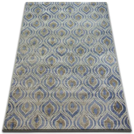 Tappeto DROP JASMINE 030 in blu chiaro e fumo, tappeto moderno per arredamenti eleganti