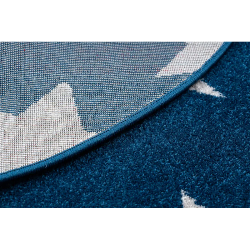 Tappeto SKETCH cerchio - tappeto morbido blu per la camera da letto
