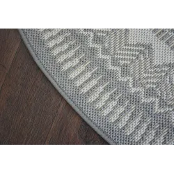 Tappeto circolare in sisal grigio, adatto per salotti