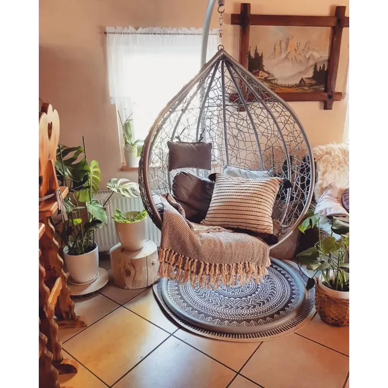 Tappeto circolare in tonalità naturali, ideale per il soggiorno, Tappeti In Tessuto Sisal