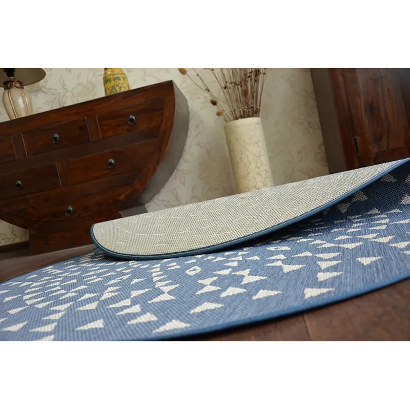 Tappeto circolare grigio e blu, accessorio elegante per la tua casa