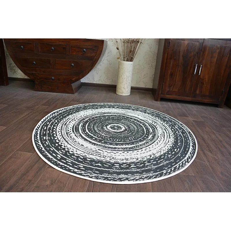 Tappeto circolare in sisal, stile vetrata, perfetto per il soggiorno