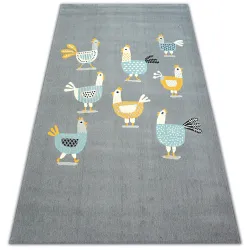 Tappeto FASCIATEL 18413/072 - Galline Galli grigio turchese
