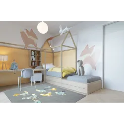 Tappeto moderno in colori pastello, perfetto per soggiorni o camere per bambini
