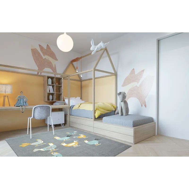 Tappeto moderno in colori pastello, perfetto per soggiorni o camere per bambini