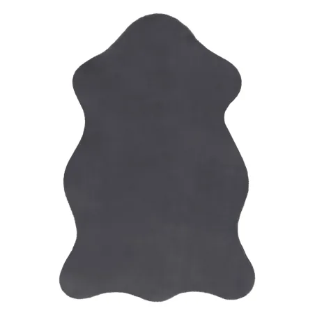 Tappeto grigio in imitazione pelliccia di coniglio, tappeto moderno per interni eleganti