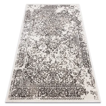 Tappeto vintage beige con design classico a rosetta, perfetto per il soggiorno