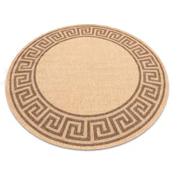 TAPPETO DI SPAGO SISAL FLOORLUX CERCHIO 20014 Greco mais / caffè
