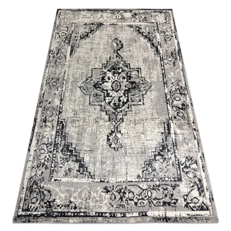 Tappeto vintage con rosetta, grigio e nero, 120x170cm, tappeto classico
