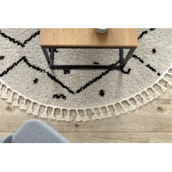 Tappeto beige a zigzag, accessorio d'arredo elegante, shaggy