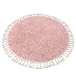 Tappeto BERBER 9000 cerchio rosa Frange berbera marocchina shaggy