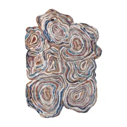 Tappeto TINE 75312A Tronco d'albero, legno - moderno, forma irregolare terracotta / blu