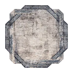 Tappeto TINE 75425B Cornice, vintage - moderno, forma irregolare grigio / blu scuro