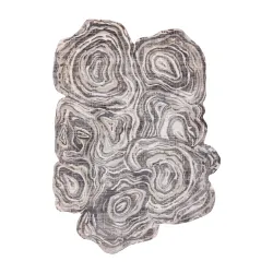 Tappeto TINE 75426A Tronco d'albero legno - moderno, forma irregolare crema / grigio