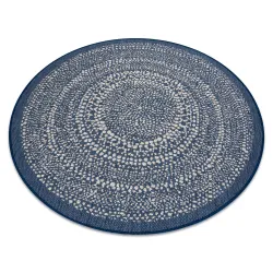 Tappeto cerchio DI SPAGO SISAL FLAT 48834591 Punti blu