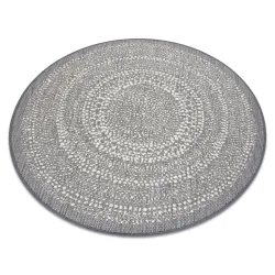 Tappeto cerchio DI SPAGO SISAL FLAT 48834637 Punti grigio