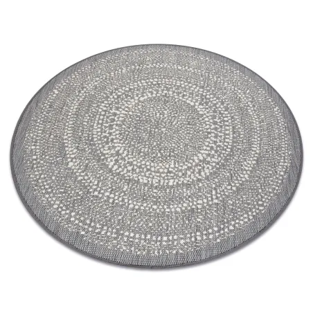Tappeto rotondo in sisal grigio, perfetto per ambienti moderni