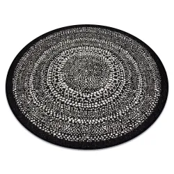 Tappeto cerchio DI SPAGO SISAL FLAT 48834690 Punti nero