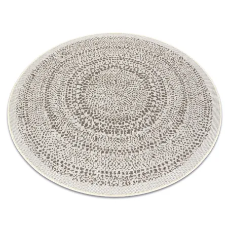 Tappeto rotondo in sisal crema, adatto per ambienti eleganti
