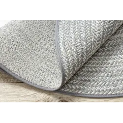 Tappeto in sisal grigio, intrecciato, ideale per camera da letto o soggiorno