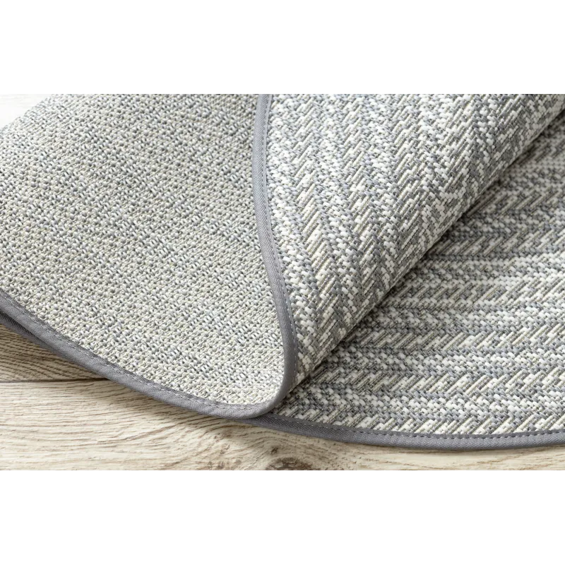 Tappeto in sisal grigio, intrecciato, ideale per camera da letto o soggiorno