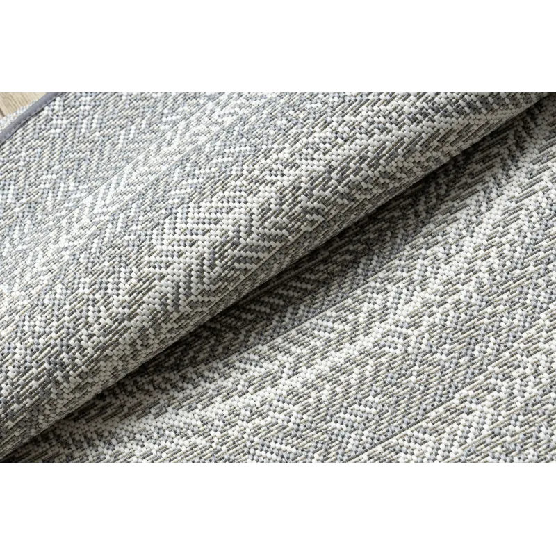 Tappeto rotondo per giardino, in sisal grigio, boho, resistente ed elegante