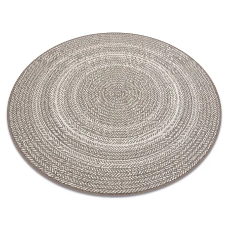 Tappeto rotondo in sisal, stile boho, treccia beige