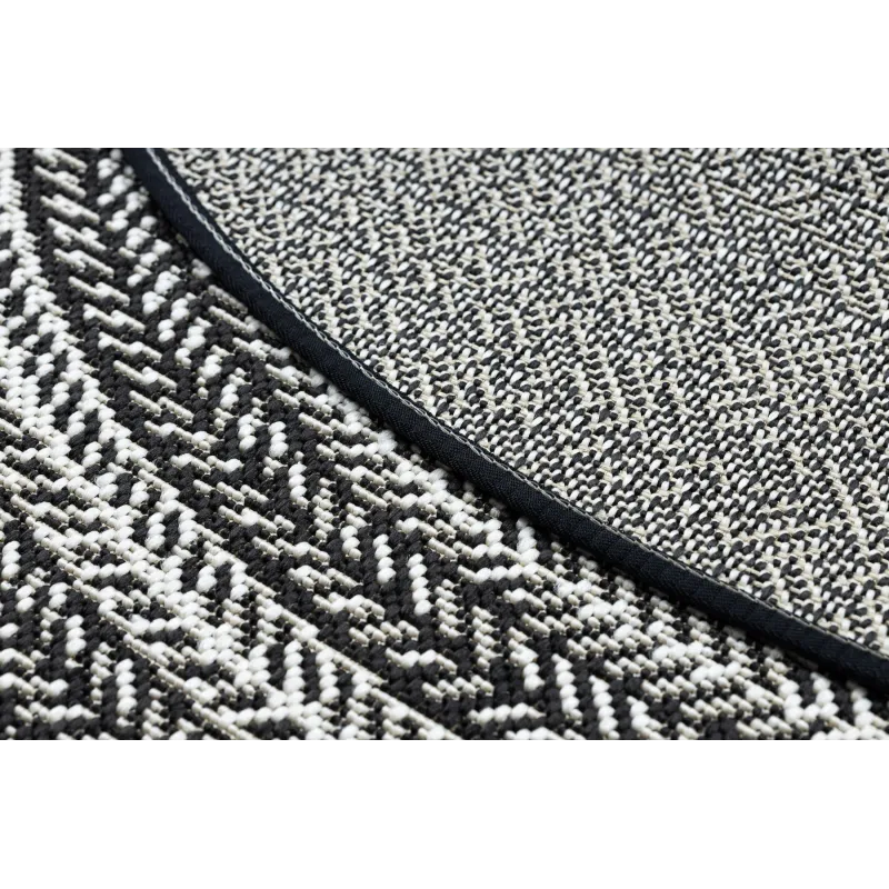 Tappeto in sisal con superficie liscia, nero, per interni moderni