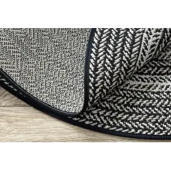 Tappeto da giardino in sisal nero, stile boho, resistente agli agenti atmosferici