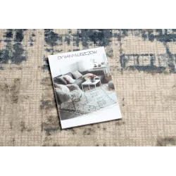 Tappeto NAIN elegante in beige e blu scuro, vintage, adatto per camera da letto o soggiorno