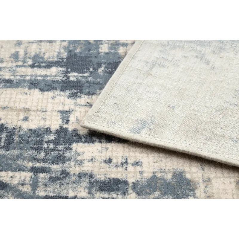 Tappeto NAIN morbido in beige e blu scuro, vintage, perfetto per la cameretta