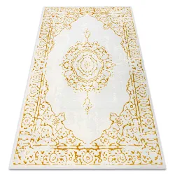 Tappeto CORE 6268 Frame, ornamento ombreggiato - strutturale, due livelli di pile, avorio / oro