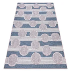 Tappeto SISAL SION pompelmo 00002 tessuto piatto ecru / rosa / blu