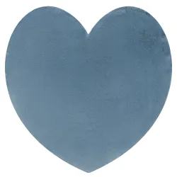 Tappeto SHAPE 3105 Shaggy Cuore - blu peluche, antiscivolo, lavabile