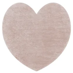 Tappeto SHAPE 3105 Shaggy Cuore - rosa cipria peluche, antiscivolo, lavabile