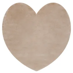 Tappeto SHAPE 3105 Shaggy Cuore - beige peluche, antiscivolo, lavabile