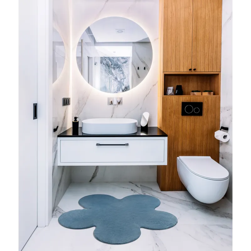 Tappeto moderno blu, ideale per soggiorno o camera da letto
