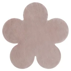 Tappeto SHAPE 3106 Shaggy Fiore - rosa cipria peluche, antiscivolo, lavabile