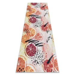 Tappeto lavabile ANDRE 1270 Arance, per la cucina, antiscivolo - rosa